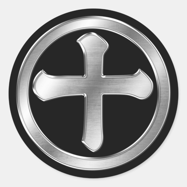 Adesivo Redondo Shimazu Clan Kamon Silver Chrome (Frente)