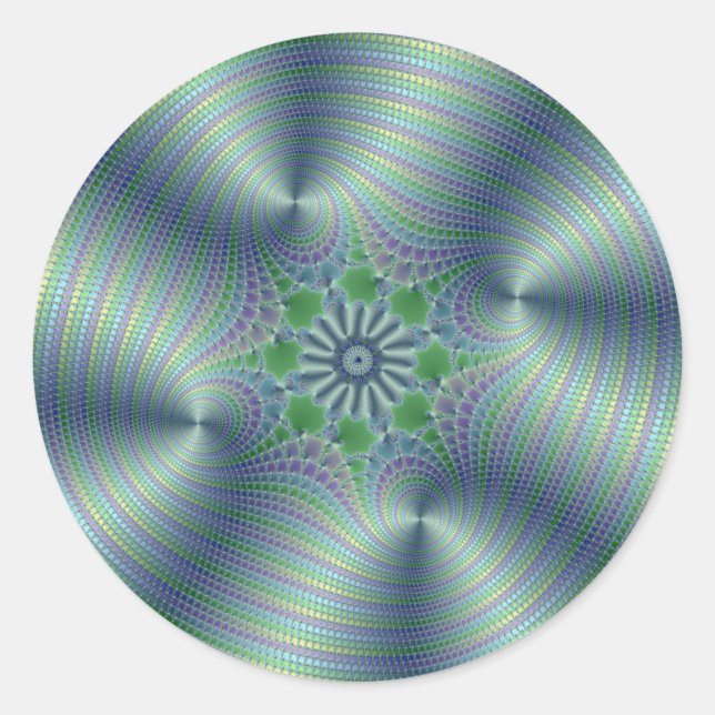 Adesivo Redondo Shimmerine - Arte Fractal (Frente)