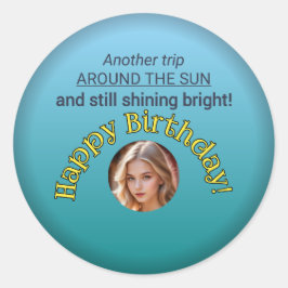 Adesivo Redondo Shine Bright: Feliz Aniversário da Ronda