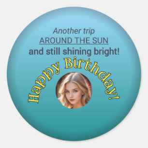 Adesivo Redondo Shine Bright: Feliz Aniversário da Ronda