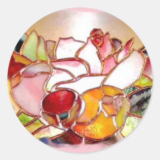 Adesivo Redondo Shinning Flowers Glass Art Stickers