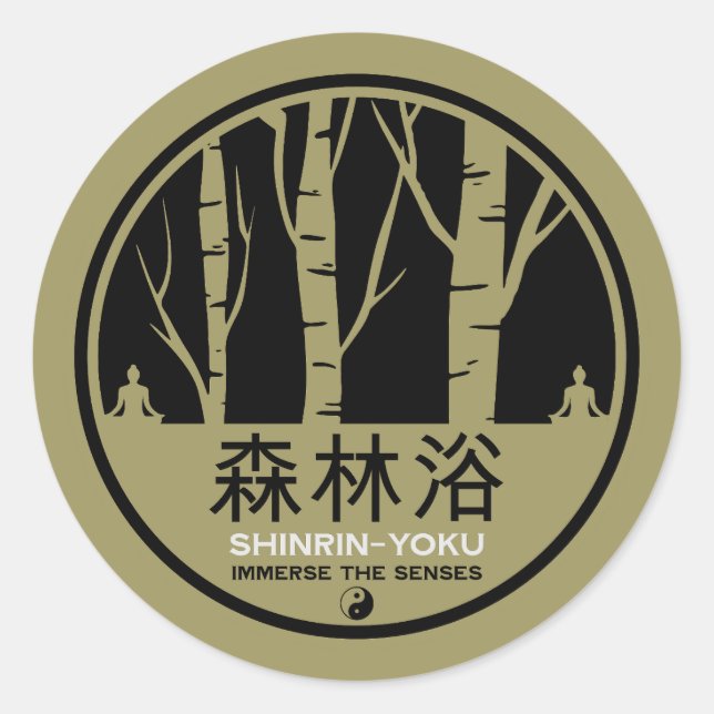 Adesivo Redondo Shinrin Yoku Forest Bathing (Frente)