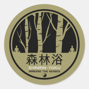 Adesivo Redondo Shinrin Yoku Forest Bathing