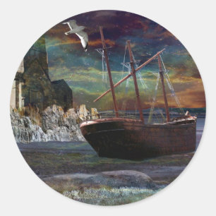 Adesivo Redondo Shipwreck na angra do duende