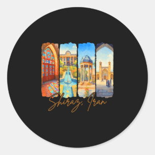 Adesivo Redondo Shiraz Irã Viagem Viagem Pincelada Souvenir Va