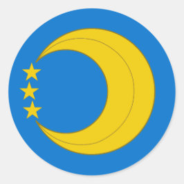 Adesivo Redondo Shire do Crachá da População da Lua Crescente