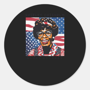 Adesivo Redondo Shirley Chisholm Black History Sticker