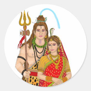 Adesivo Redondo Shiv Parvati Sticker