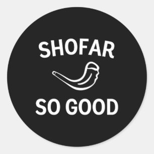 Adesivo Redondo Shofar Tão Bom Chifre de Carneiro Rosh Hashh Ano N