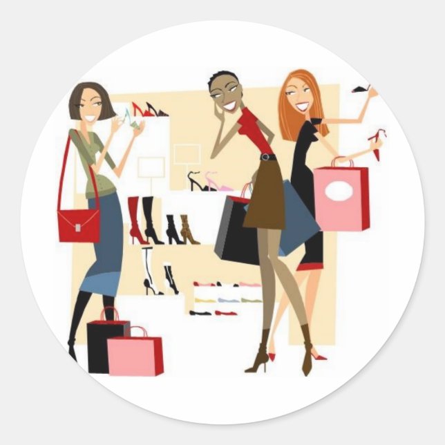 Adesivo Redondo Shopaholic (Frente)