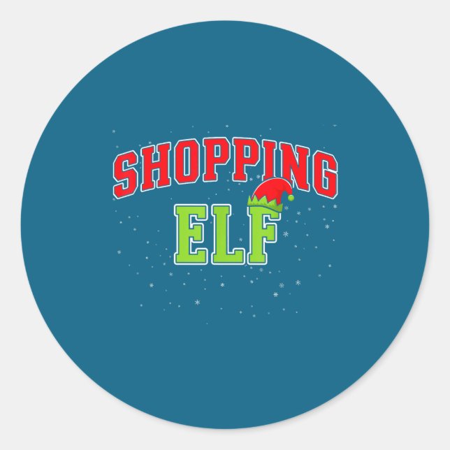 Adesivo Redondo Shopng Elf Christmas Family Matching Group Xmas Sh (Frente)