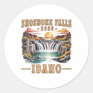 Adesivo Redondo Shoshone Falls 2025 Idaho Road Trip Vacation Adven