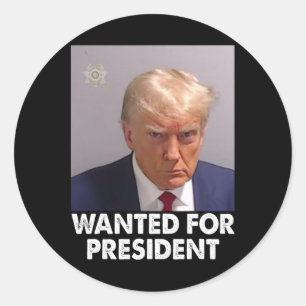Adesivo Redondo Shot Trump Engraçado Queria O Presidente 2024