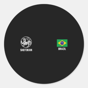 Adesivo Redondo Shotokan Brasil Karate Bandeira Dojo Tiger