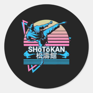 Adesivo Redondo Shotokan Karate Artes Marciais Japonesas Retro 1