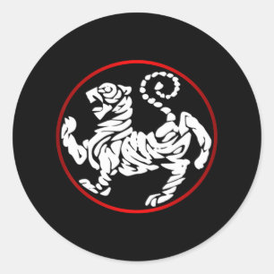 Adesivo Redondo Shotokan Karate Tiger Artes Marciais