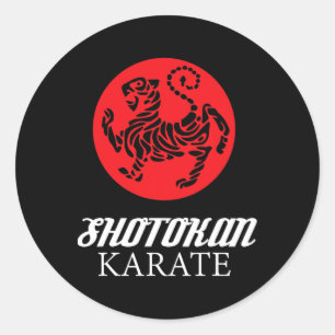 Adesivo Redondo Shotokan Karate Tiger Graphic Artes Marciais Shirt