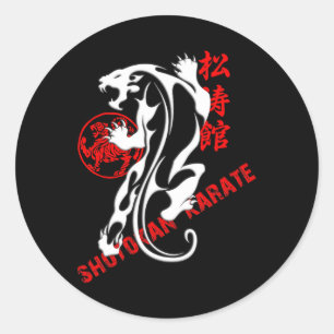 Adesivo Redondo Shotokan Karate Tiger Prowess - Artes Marciais Bud
