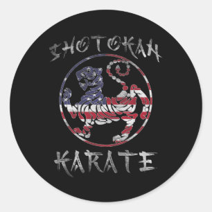 Adesivo Redondo Shotokan Karate Tiger Símbolo Usa Esquadra Arte Ma
