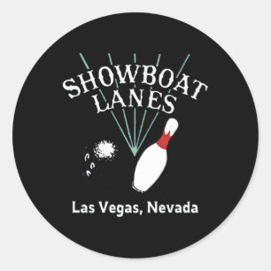 Adesivo Redondo Showboat Lants Boliche Retro Vintage Las Vegas Cas
