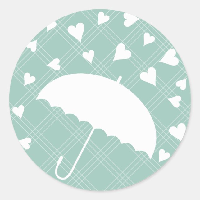 Adesivo Redondo Showered with Love- Bridal Shower Sticker (Frente)
