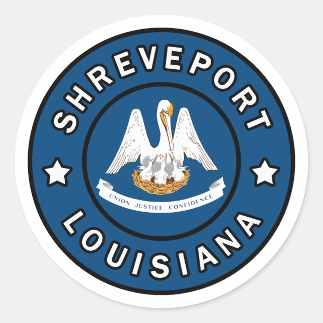 Adesivo Redondo Shreveport Louisiana (Frente)