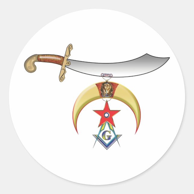 Adesivo Redondo Shrine Mason (Frente)