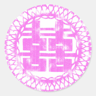 Adesivo Redondo Shuan cor-de-rosa Xi