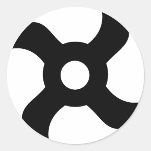 Adesivo Redondo shuriken a estrela preta do ninja