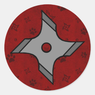 Adesivo Redondo Shuriken Ninja Star No Red Sticker