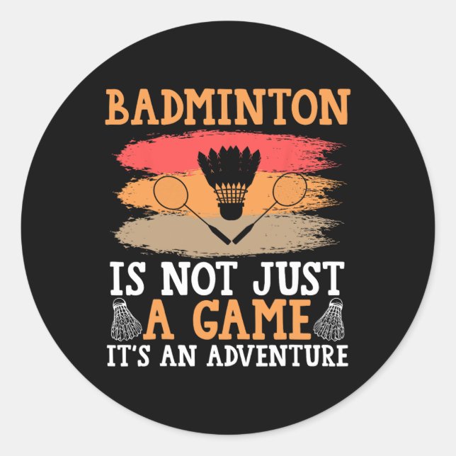 Adesivo Redondo Shuttle Badminton (Frente)