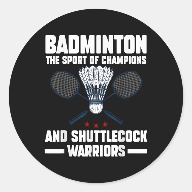 Adesivo Redondo Shuttle Badminton 1 (Frente)