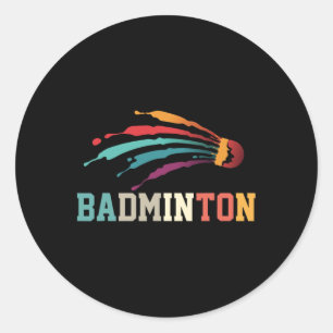 Adesivo Redondo Shuttle Badminton Player Esportivo Equipe de Trein