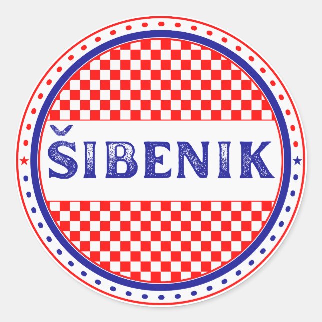 Adesivo Redondo Šibenik City Pride Emblem – Croatian Identity (Frente)