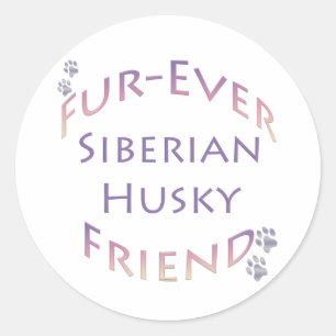 Adesivo Redondo Siberian Husky Fuere Friend