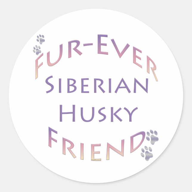 Adesivo Redondo Siberian Husky Fuere Friend (Frente)