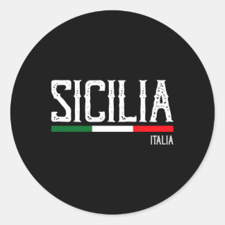Adesivo Redondo Sicilia Flag Sicily Palermo Itália