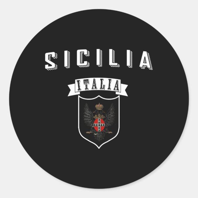 Adesivo Redondo Sicilia Sicília Itália (Frente)
