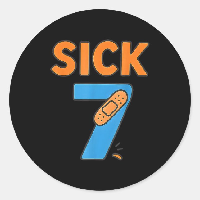 Adesivo Redondo Sick Seven Meme Tee Six Seven Fun Wordplay  (Frente)