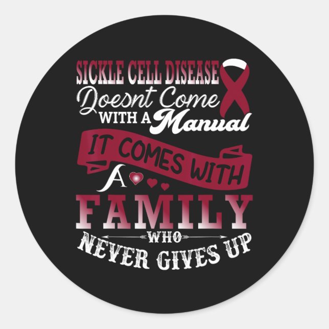 Adesivo Redondo Sickle Cell Awarness Family Support Burgu (Frente)