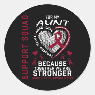 Adesivo Redondo Sickle Cell Awarness Shirt Tunt Support Squad Gro