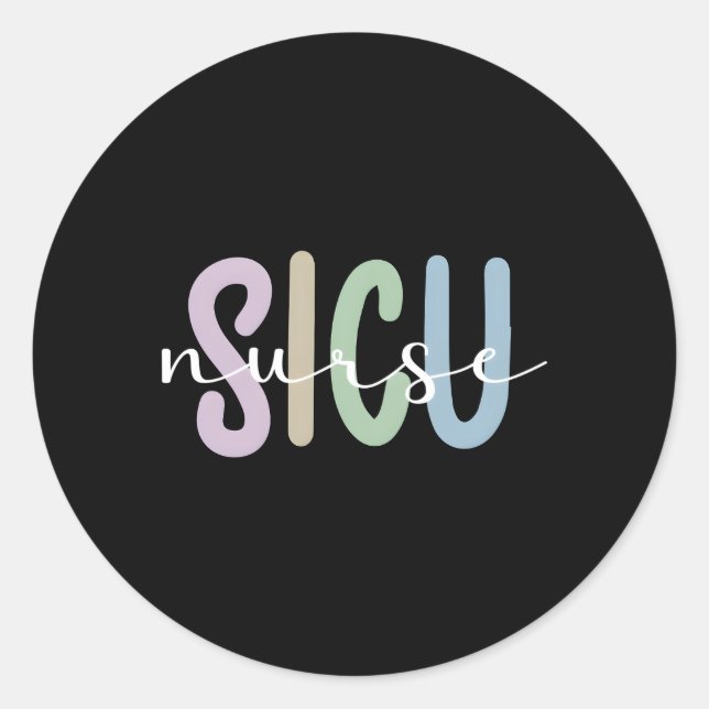 Adesivo Redondo Sicu Nurse Apreciação Intensiva Cirúrgica Un (Frente)