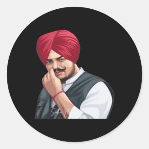 Adesivo Redondo Sidhu Moosewala As Legendas Sidhu Moosewala Motiva