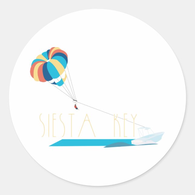 Adesivo Redondo Siesta Key Beach Parasailing (Frente)