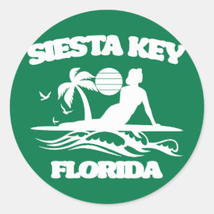 Adesivo Redondo Siesta Key Florida