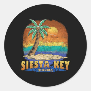 Adesivo Redondo Siesta Key Florida Vintage desapontou Souvenir