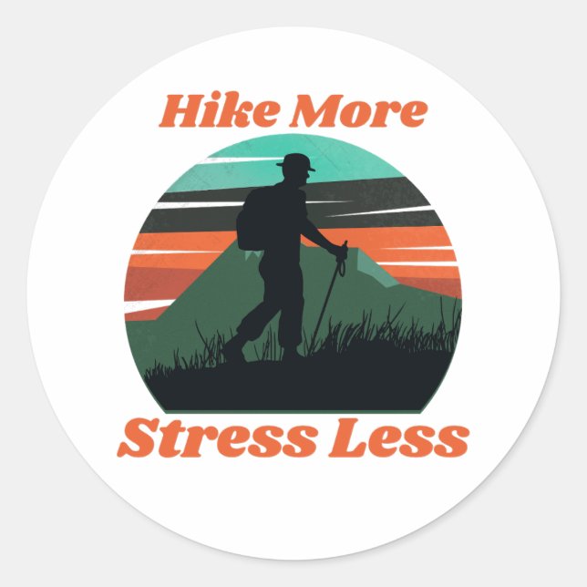 Adesivo Redondo Siga Mais, Stress Less Sticker (Frente)