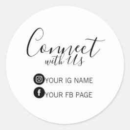 Adesivo Redondo Siga-nos no Instagram & Facebook Package Sticker