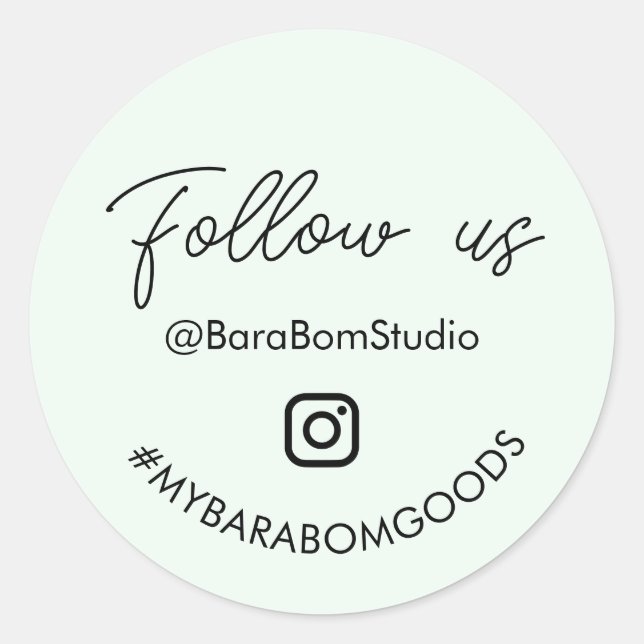 Adesivo Redondo Siga-nos no Instagram Package Sticker (Frente)