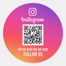 Adesivo Redondo Siga o código QR do Instagram Social Media